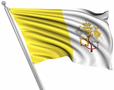 Flag of Vatican City, This is a computer generated and 3d rendered image Stockillustratie