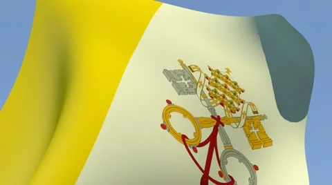 Flag of the Vatican City HD Stock Footage 14841173