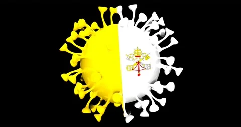 Flag of Vatican City on looping 3D animation of the covid-19 Corona Virus Stock Footage 167739174