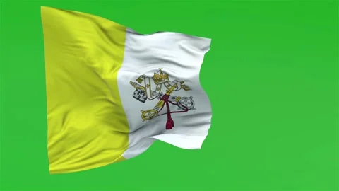 Flag of Vatican on Green Screen 4K Video Footage Stock Footage 305381614