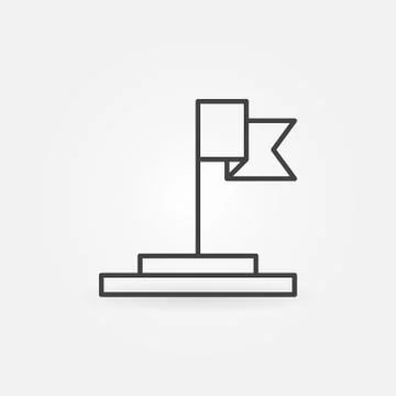 Flag vector simple icon in thin line style Stock Illustration