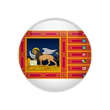 Flag of Veneto button Stock Illustration