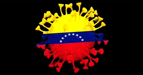 Flag of Venezuela on Seamless looping 3D animation of the covid-19 Corona Virus Stock Footage 167739178