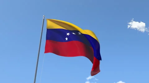 The flag of Venezuela Waving on the Wind. Stock Footage 50554730