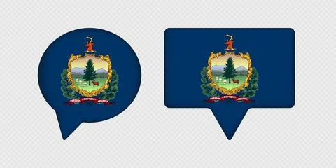 Flag of Vermont State in Speech Bubble. Illustrazione stock