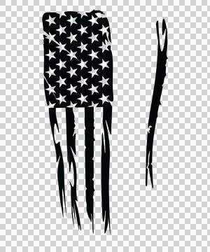 Flag Vertical Tattered With Separate Thin Bar stars Stock Illustration