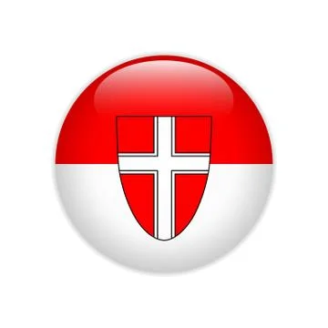 Flag of Vienna state button Stock Illustration