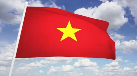 Flag Vietnam 02 Stock Footage 61691376