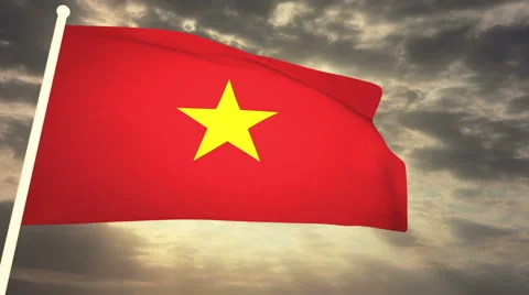 Flag Vietnam 03 Stock Footage 61691109