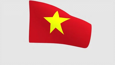 Flag of Vietnam – 3d render looped with alpha channel. Video stock 335191857