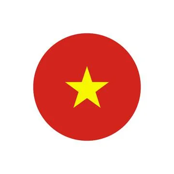 The flag of Vietnam in a circle Stock Illustration