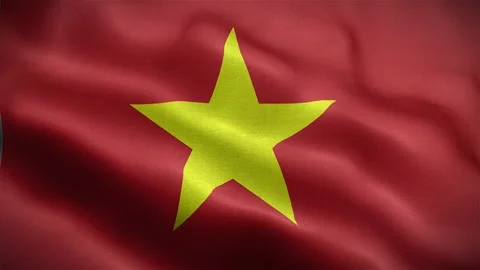 Flag of Vietnam fluttering in the wind Video stock 223345767