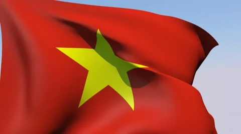 Flag of Vietnam HD Stock Footage 14825270