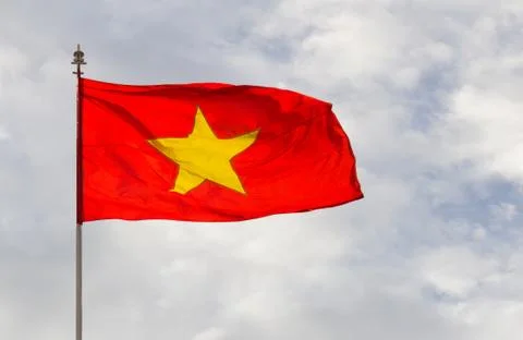 Flag of Vietnam on the sky Stock Photos