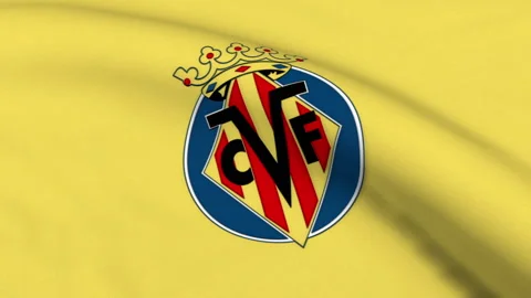 Flag with Villarreal CF Logo Loop Stock Footage 220037391
