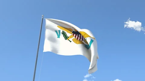 The flag of Virgin Island Waving on the Wind. Stock Footage 50557742