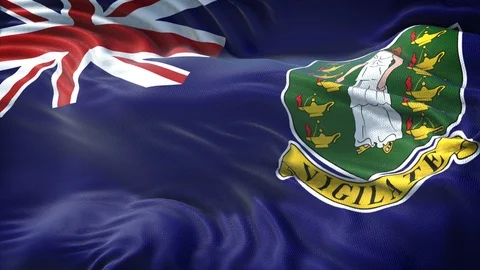Flag of Virgin Islands UK Loop Stock Footage 104701083