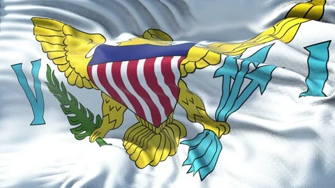 Flag of Virgin Islands Us Loop Stock Footage 104701547