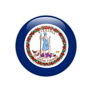 Flag Virginia button Stock Illustration