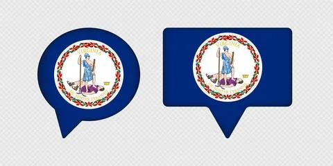 Flag of Virginia State in Speech Bubble. 스톡 일러스트