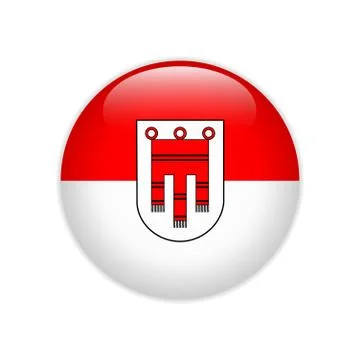 Flag of Vorarlberg state button Stock Illustration