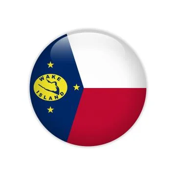 Flag of Wake Island button Illustrazione stock