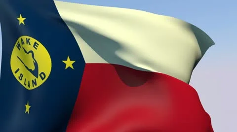 Flag of Wake Island HD Stock Footage 14844622