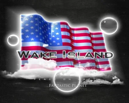 Flag WakeIslands quality designer flag Stock Illustration