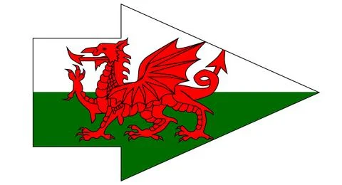 Flag of Wales As Arrow Pointer Illustrazione stock