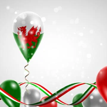 Flag of Wales on balloon Stock Illustration