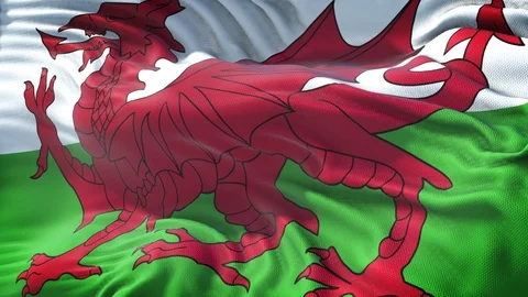 Flag of Wales Loop Stock Footage 104701980