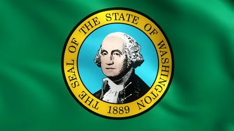 Flag of Washington Background Video Loop 스톡 동영상 118853885