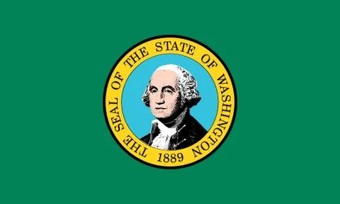 Flag of Washington state correct size illustration Stock Photos
