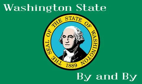 Flag of Washington State With Motto Stock Illustration