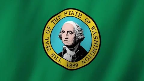 Flag of Washington (state) waving animation, Washington (state) Flag footage Stock-Footage 283748695
