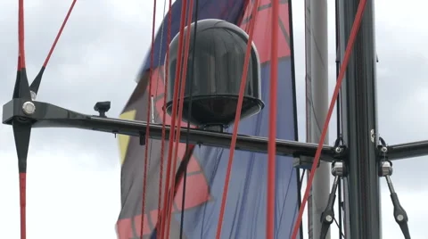 Flag waves in Porto Cervo Stock Footage 68457634