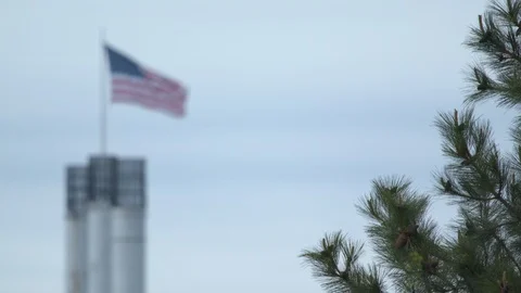 Flag Waving Against the Sky Stock Footage 90497627