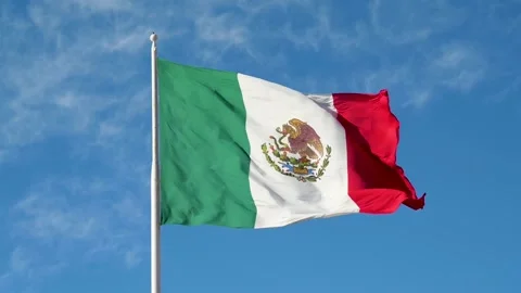 A flag waving along the pier of Puerto Penasco, Mexico Stock Footage 209735524