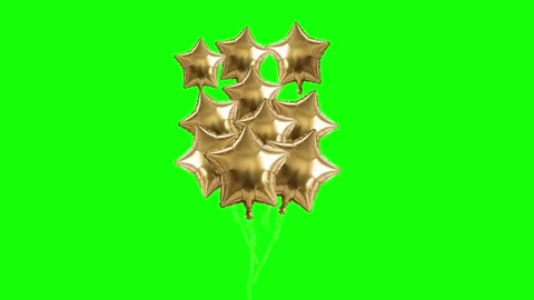 Flag Waving with Balloons - Chroma Key Green Screen Footage Vídeo Stock 341334315