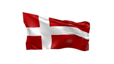 Flag Waving Denmark Stock Footage 89614947