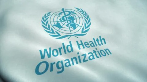 Flag with Waving Flag with World Health Organization Stock Illustration