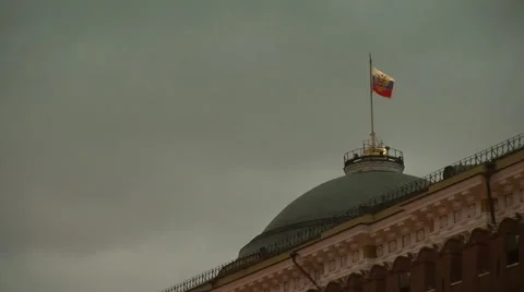 Flag Waving Over the Kremlin Stock Footage 44612945
