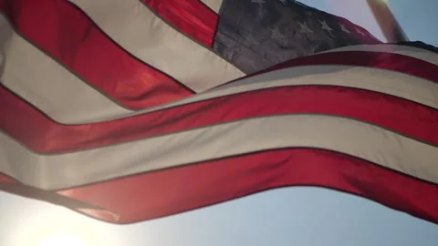 Flag Waving in the Wind Stock Footage 154372612