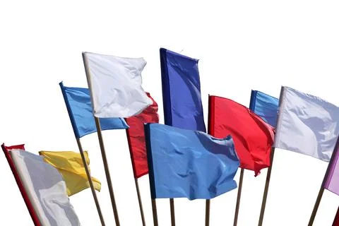 Flag waving on the wind Isolated over white Stock Photos