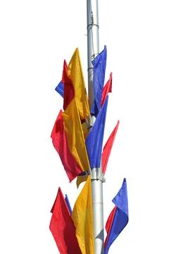 Flag waving on the wind Isolated over white Stock Photos