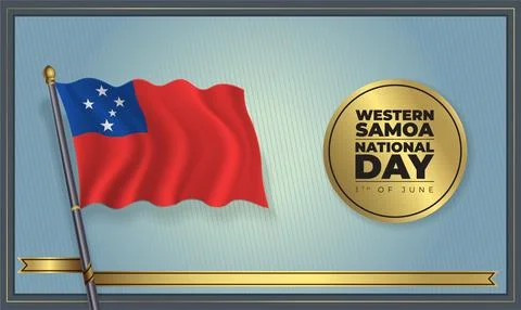 Flag Western Samoa National Day Stock Illustration
