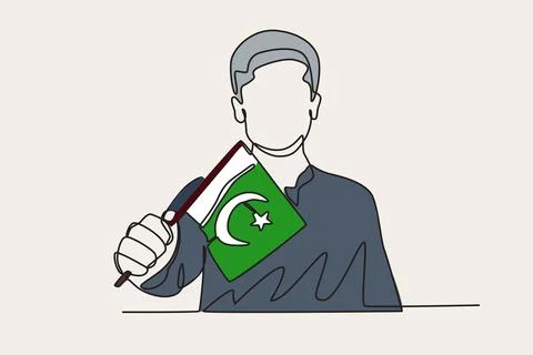 The flag which he claims is the highest flag in South Asia Stock Illustration