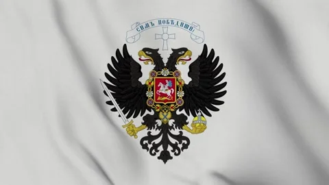 Flag of White Army (Russia) Stock Footage 280010067