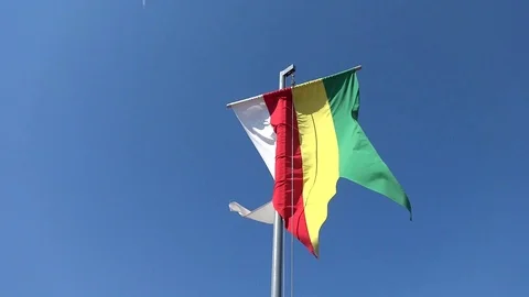 Flag in the wind, background airplane Stock Footage 107784493