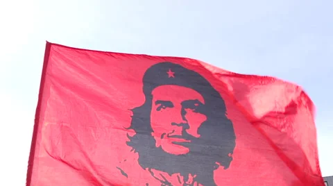 Flag in the wind Che Guevara Stock Footage 62508807